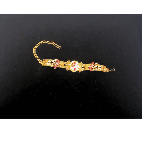 Gold-Plated Temple Design Bracelet for Girls | Traditional Ethnic Kada - Image 2