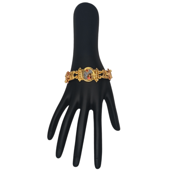 Gold-Plated Temple Design Bracelet for Girls | Traditional Ethnic Kada - Image 3