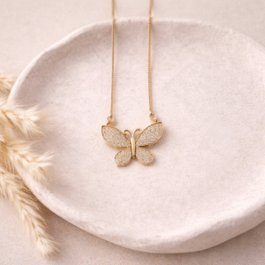Golden Butterfly Pendant Necklace