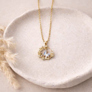 Golden Butterfly Charm Pendant Necklace