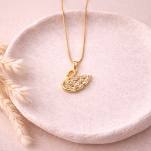 Elegant Swan Crystal Pendant Necklace