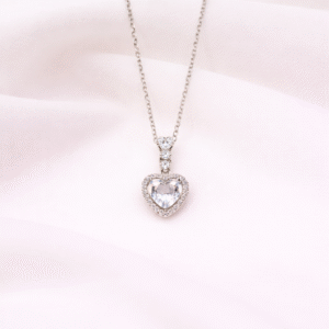 Silver Heart Crystal Pendant Necklace