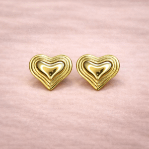 Gold Layered Heart Stud Earrings