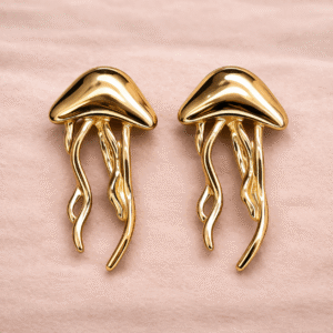 Gold Jellyfish Drop Earrings