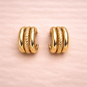 Gold Triple Band Hoop Earrings