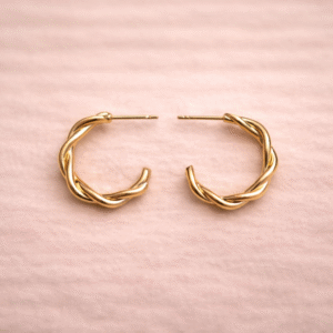 Gold Twisted Hoop Earrings