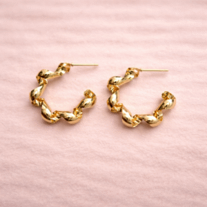 Gold Chunky Twist Hoop Earrings