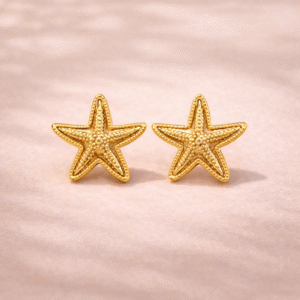 Gold Starfish Stud Earrings