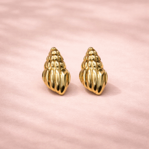 Gold Shell Stud Earrings