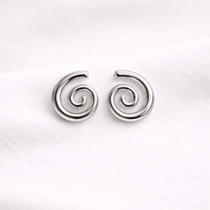 Silver Spiral Hoop Earrings