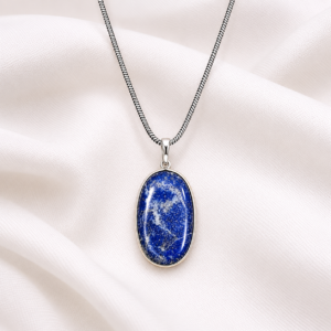 Celestial Sapphire Oval Pendant Necklace