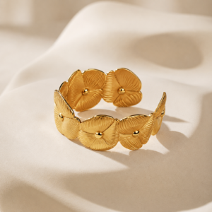 Golden Blossom Cuff Bracelet