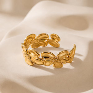 Golden Bloom Flower Bracelet