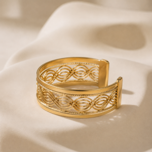 Golden Harmony Wave Cuff Bracelet