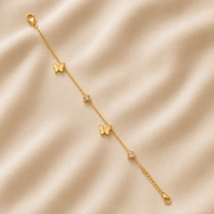 Golden Butterfly Charm Chain Bracelet