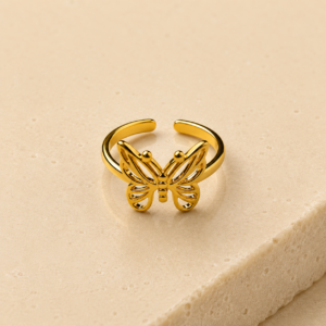 Golden Flutter Butterfly Ring