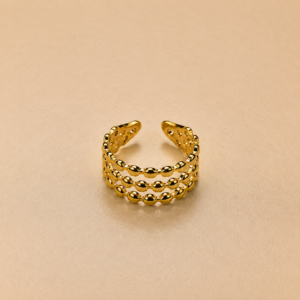 Golden Triple Bead Ring