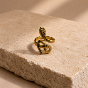 Golden Serpent Wrap Ring