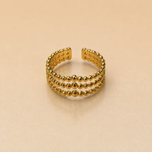 Golden Beaded Layer Ring