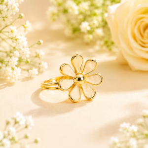 Ivory Bloom Floral Statement Ring