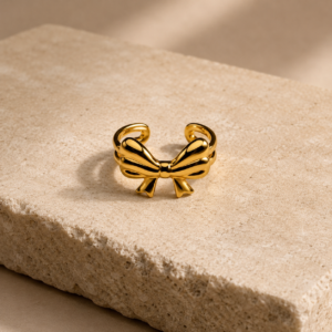 Golden Bow Statement Ring