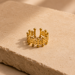 Golden Crown Cage Ring