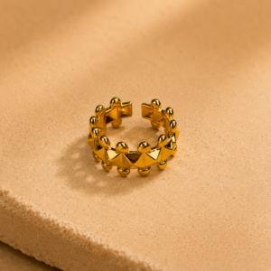 Golden Stud Crown Ring